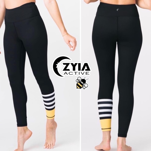 Zyia Bumble Bee Light n Tight Leggings - Sz 2 - Picture 2 of 5